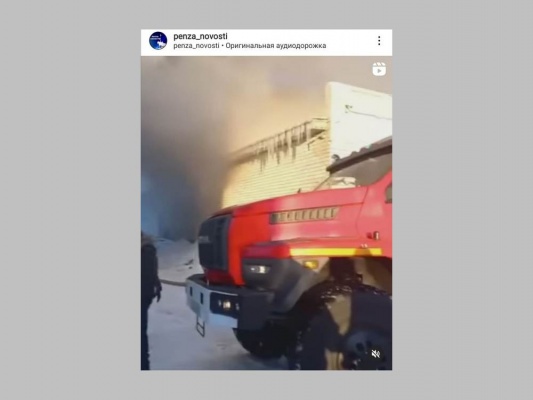 В Пензе сгорел гараж