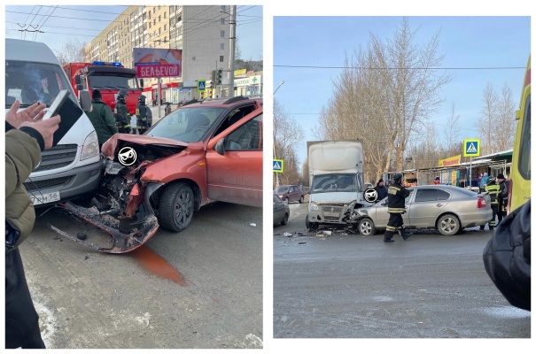 На Шуисте в Пензе маршрутка попала в массовое ДТП