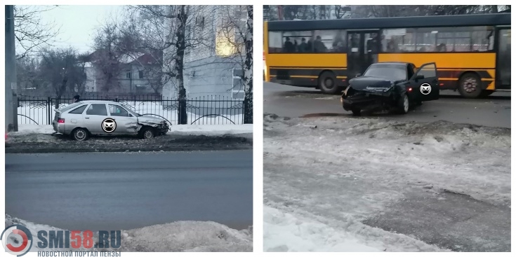 На улице Гагарина в Пензе жестко столкнулись два ВАЗа