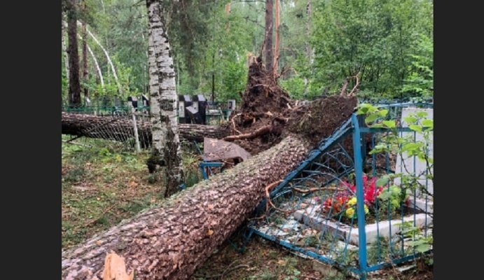Ураган в Никольске разрушил кладбище