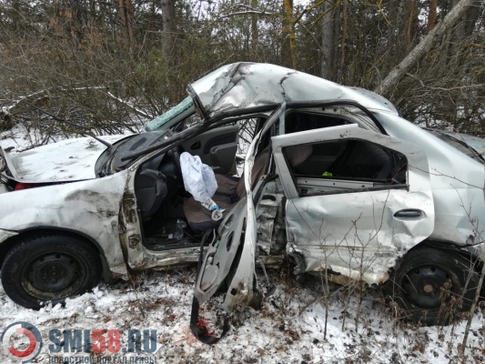 В ДТП с грузовиком на трассе в Кузнецком районе погибли два человека