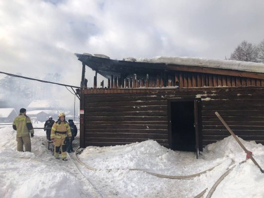 Крупный пожар в Золотаревке тушили 23 спасателя