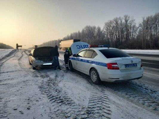 Пензенские инспекторы ДПС помогли водителю, автомобиль которого не заводился на трассе