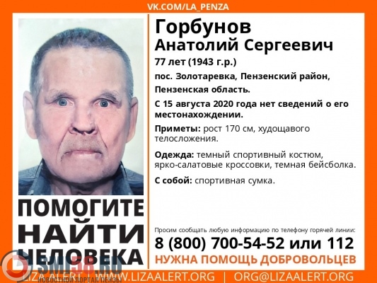 В Пензенском районе ищут 77-летнего Анатолия Горбунова