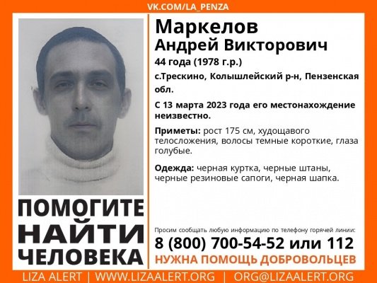 В Колышлейском районе ищут 44-летнего Андрея Маркелова