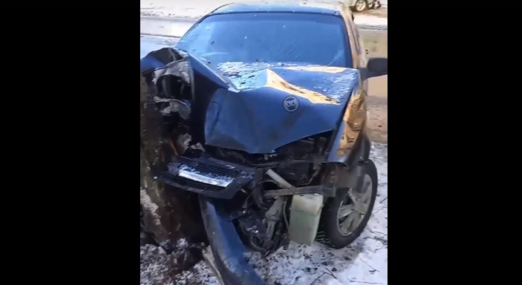На улице Тамбовской в Пензе автомобиль врезался в дерево