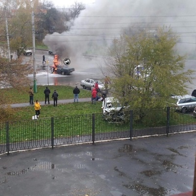В ДТП в Пензе вспыхнул автомобиль