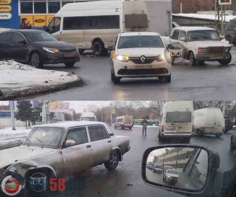 Маршрутка из пензенского Спутника столкнулась с ВАЗом