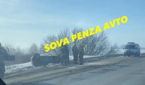 В Колышлейском районе иномарка перевернулась на крышу