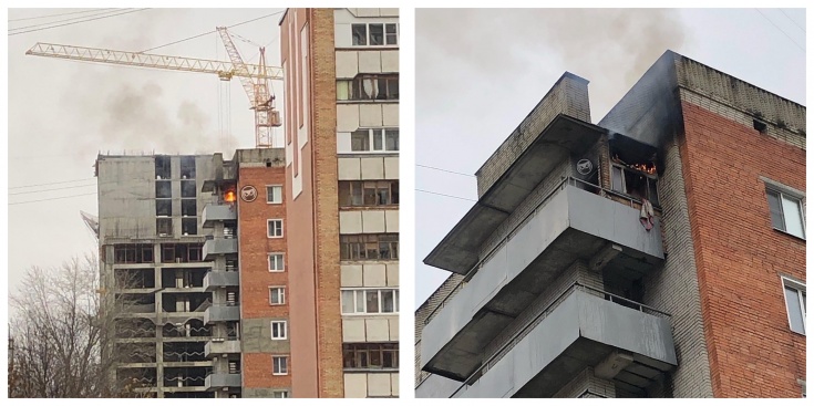 На улице Рахманинова в Пензе загорелась многоэтажка